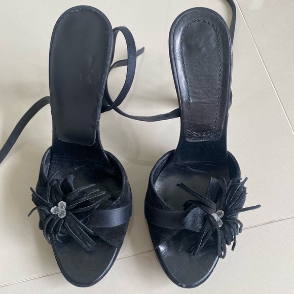 Beautiful CASADEI Suede Platform Heels with Swarovski Crystals Size US 7 - Picture 5 of 12